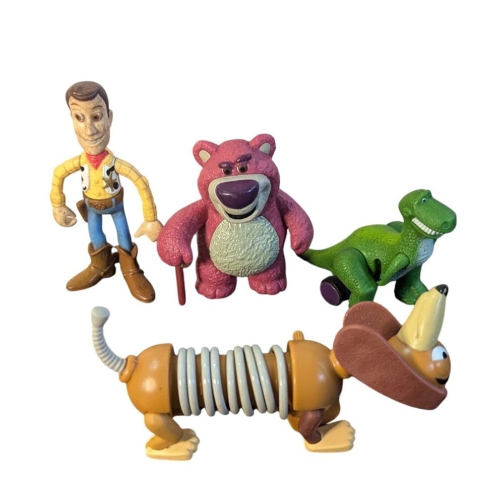 Toy Story Figure Set Of 4: Woody Lotso Rex ‎ Slinky pvcmini cake toppers toys